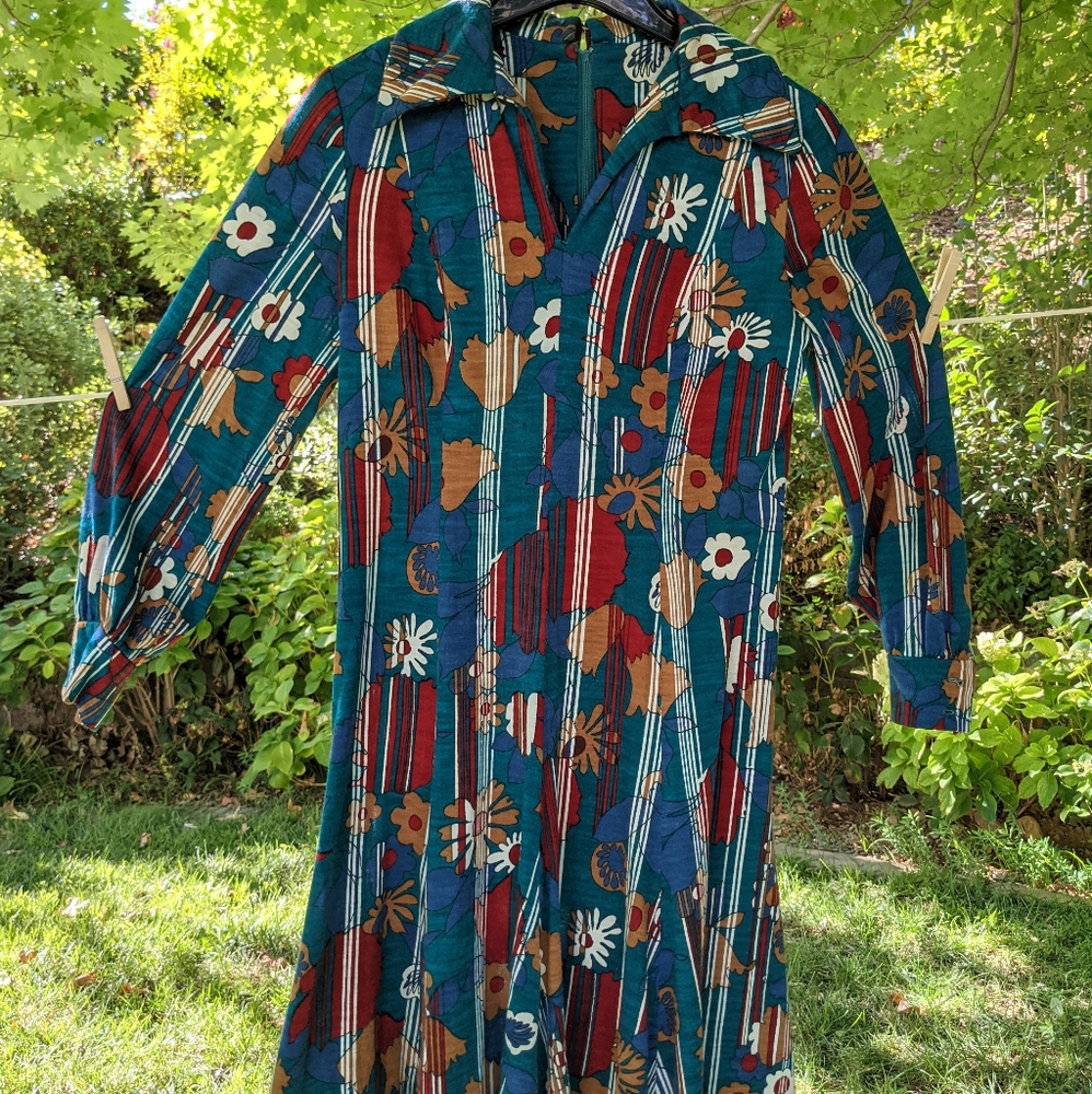 70s disco dress patterned
